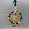 Zaki Lhamo & Five Wealth Buddhas Car Charm | Himalayan Incense Ash Glazed Multi-Treasure Amulet for Prosperity & Protection