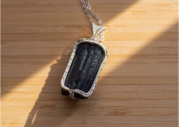 Spirit's Kiss | Siguniang Spirit Artisan Wire-Wrapped Black Tourmaline Pendant