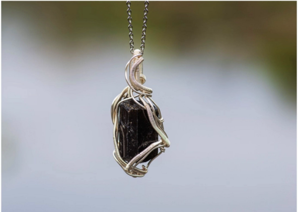 Spirit's Kiss | Siguniang Spirit Artisan Wire-Wrapped Black Tourmaline Pendant