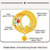Himalayan-Inspired Natural Baltic Amber & Turquoise 108 Bead Mala Wrap Bracelet | Ping'an Kou of Tranquility