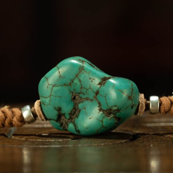 [Echoes of Time] Antique Tibetan Raw Turquoise Pendant | A Himalayan Guardian of Serenity