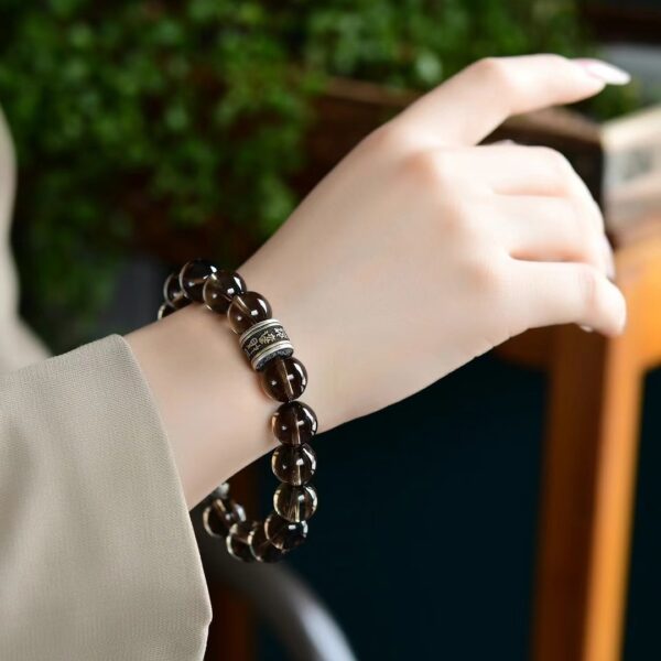 Shadows of the Himalayas | Natural Smoky Quartz & Tiger’s Eye Grounding Bracelet