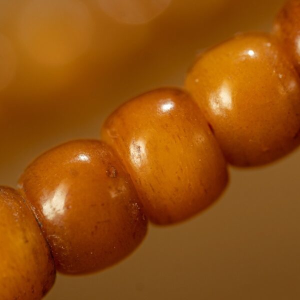 Qing Dynasty Antique Tibetan 108 Mala Beads | Aged Jade-Like Heritage Bracelet | Himalayan Spiritual Adornment