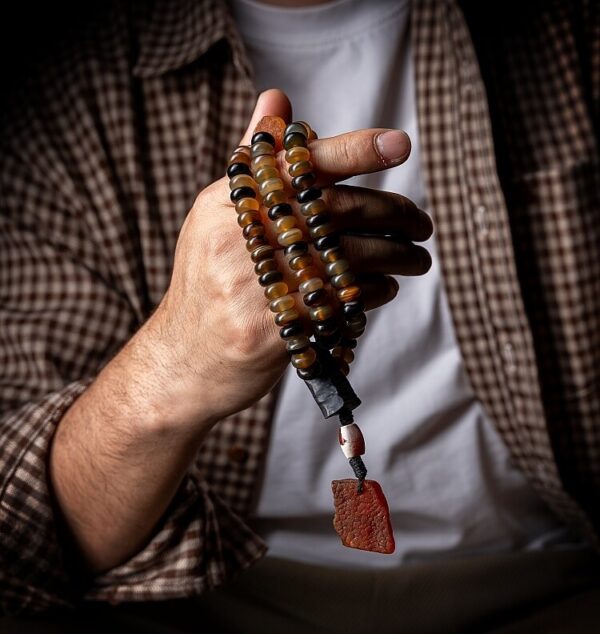 Authentic Tibetan Natural Goat Horn 108 Mala Beads - Spiritual Mala Necklace & Bracelet for Daily Presence