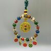 Zaki Lhamo & Five Wealth Buddhas Car Charm | Himalayan Incense Ash Glazed Multi-Treasure Amulet for Prosperity & Protection