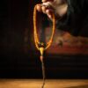 Qing Dynasty Antique Tibetan 108 Mala Beads | Aged Jade-Like Heritage Bracelet | Himalayan Spiritual Adornment