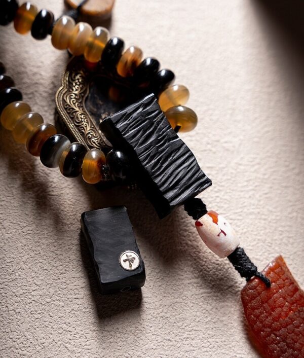 Authentic Tibetan Natural Goat Horn 108 Mala Beads - Spiritual Mala Necklace & Bracelet for Daily Presence