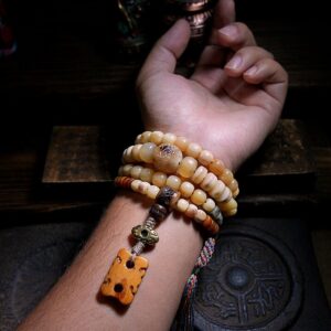 The Himalayan Soul: Hand-Crafted Multi-Treasure Yak & Camel Bone Mala (108 Beads)