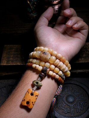 The Himalayan Soul: Hand-Crafted Multi-Treasure Yak & Camel Bone Mala (108 Beads)