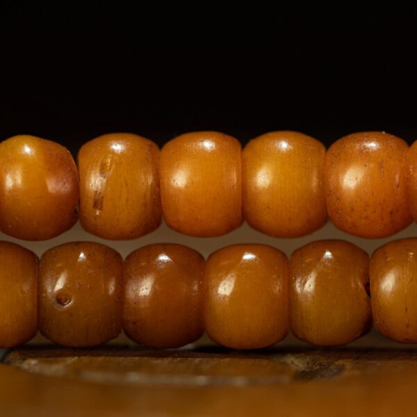 Qing Dynasty Antique Tibetan 108 Mala Beads | Aged Jade-Like Heritage Bracelet | Himalayan Spiritual Adornment