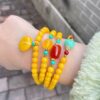 Himalayan-Inspired Natural Baltic Amber & Turquoise 108 Bead Mala Wrap Bracelet | Ping'an Kou of Tranquility