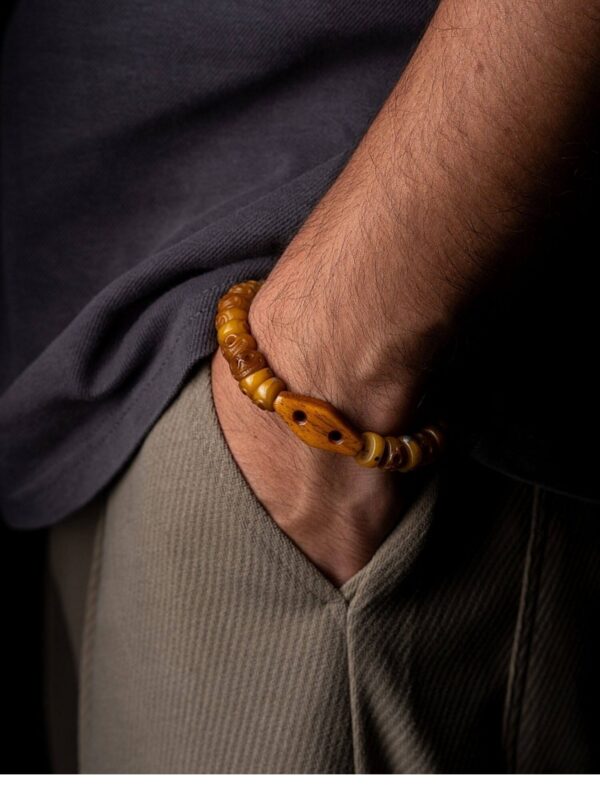 Himalayan Inspired Hand-Carved Bone Bracelet | Citipati Yak Bone Mala | Mindfulness & Serenity