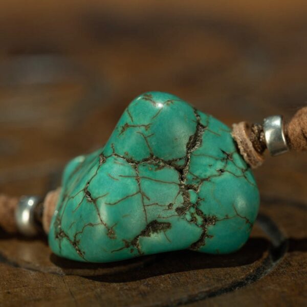 [Echoes of Time] Antique Tibetan Raw Turquoise Pendant | A Himalayan Guardian of Serenity