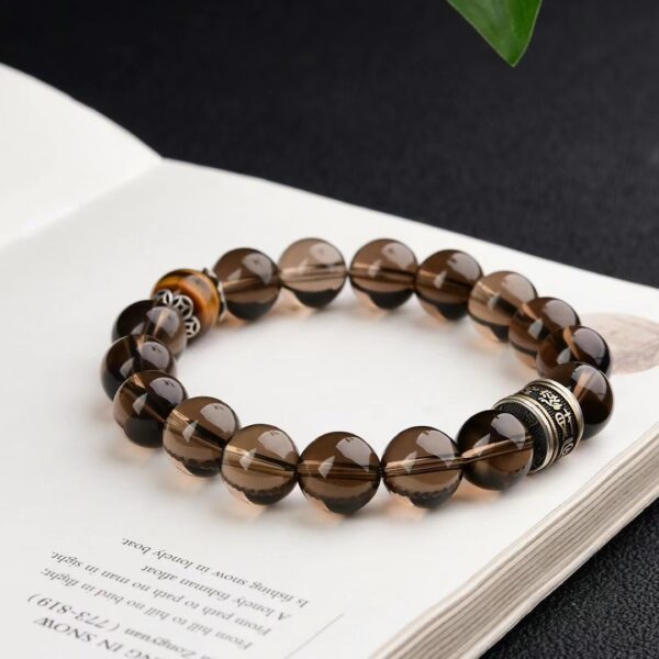Shadows of the Himalayas | Natural Smoky Quartz & Tiger’s Eye Grounding Bracelet