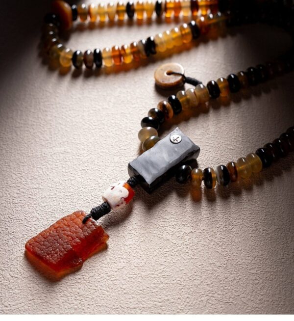 Authentic Tibetan Natural Goat Horn 108 Mala Beads - Spiritual Mala Necklace & Bracelet for Daily Presence