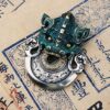 The Silent Himalayan Guardian | Vintage Tibetan Silver & Bronze Taotie Axe Car Charm
