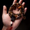 Authentic Tibetan Natural Goat Horn 108 Mala Beads - Spiritual Mala Necklace & Bracelet for Daily Presence