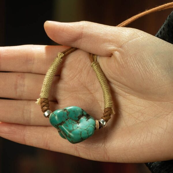 [Echoes of Time] Antique Tibetan Raw Turquoise Pendant | A Himalayan Guardian of Serenity