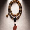 Authentic Tibetan Natural Goat Horn 108 Mala Beads - Spiritual Mala Necklace & Bracelet for Daily Presence