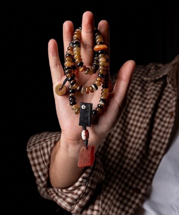Authentic Tibetan Natural Goat Horn 108 Mala Beads - Spiritual Mala Necklace & Bracelet for Daily Presence