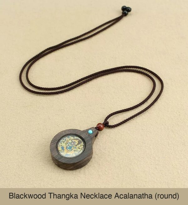 Sacred Geometry & Zodiac Guardian: Handmade Ebony Wood Tibetan Necklace