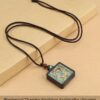 Sacred Geometry & Zodiac Guardian: Handmade Ebony Wood Tibetan Necklace