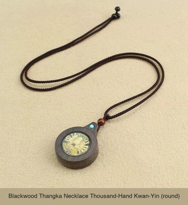 Sacred Geometry & Zodiac Guardian: Handmade Ebony Wood Tibetan Necklace