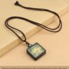 Sacred Geometry & Zodiac Guardian: Handmade Ebony Wood Tibetan Necklace
