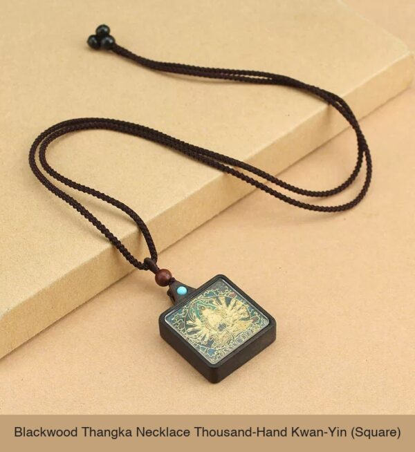 Sacred Geometry & Zodiac Guardian: Handmade Ebony Wood Tibetan Necklace