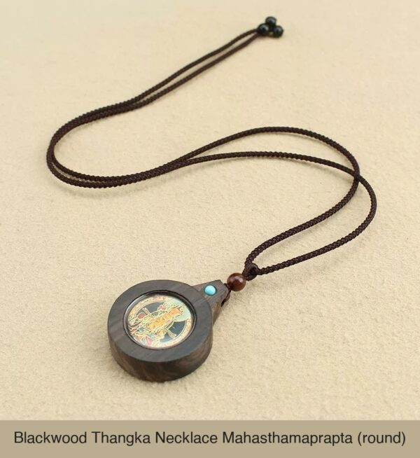 Sacred Geometry & Zodiac Guardian: Handmade Ebony Wood Tibetan Necklace