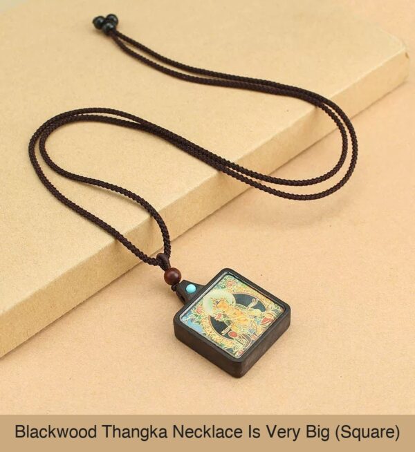 Sacred Geometry & Zodiac Guardian: Handmade Ebony Wood Tibetan Necklace