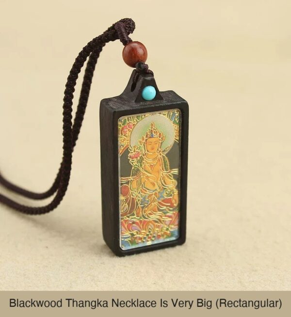 Sacred Geometry & Zodiac Guardian: Handmade Ebony Wood Tibetan Necklace