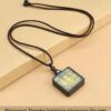 Sacred Geometry & Zodiac Guardian: Handmade Ebony Wood Tibetan Necklace