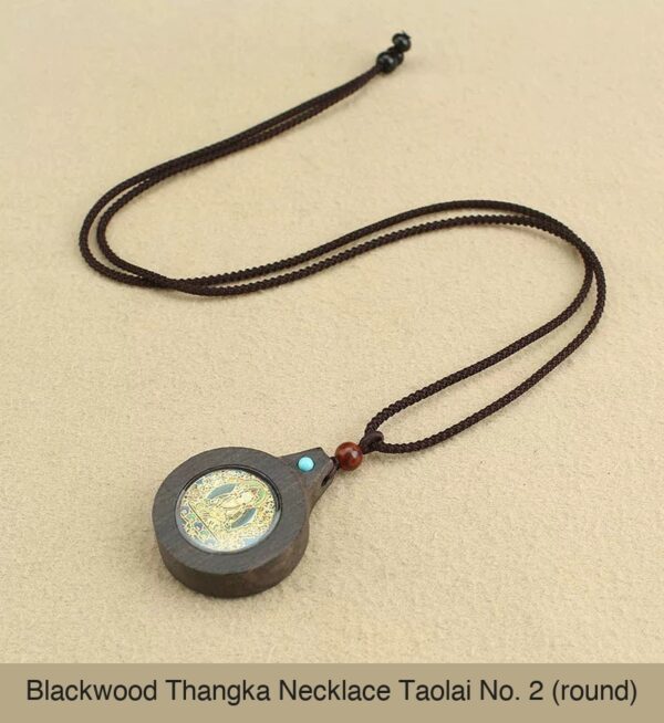 Sacred Geometry & Zodiac Guardian: Handmade Ebony Wood Tibetan Necklace