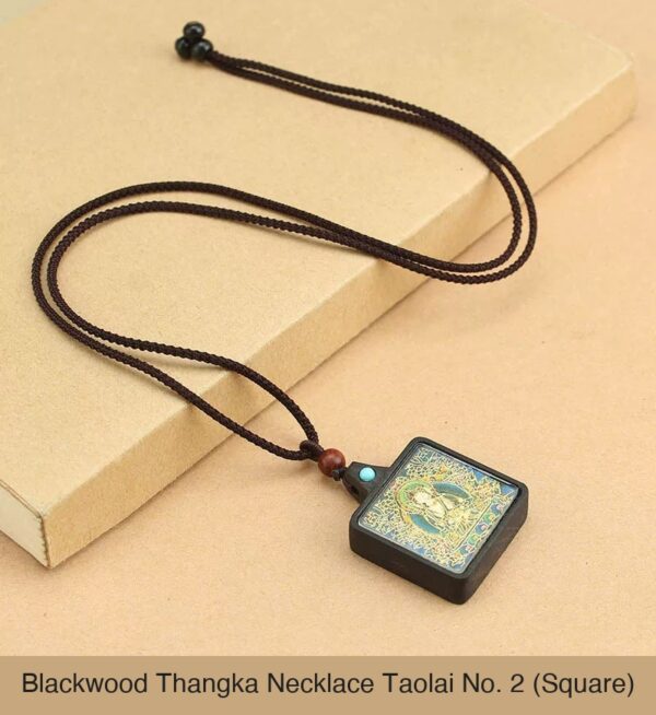 Sacred Geometry & Zodiac Guardian: Handmade Ebony Wood Tibetan Necklace