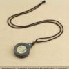 Sacred Geometry & Zodiac Guardian: Handmade Ebony Wood Tibetan Necklace