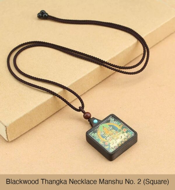 Sacred Geometry & Zodiac Guardian: Handmade Ebony Wood Tibetan Necklace
