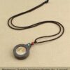 Sacred Geometry & Zodiac Guardian: Handmade Ebony Wood Tibetan Necklace