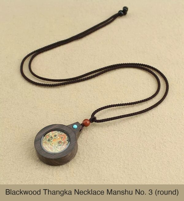 Sacred Geometry & Zodiac Guardian: Handmade Ebony Wood Tibetan Necklace
