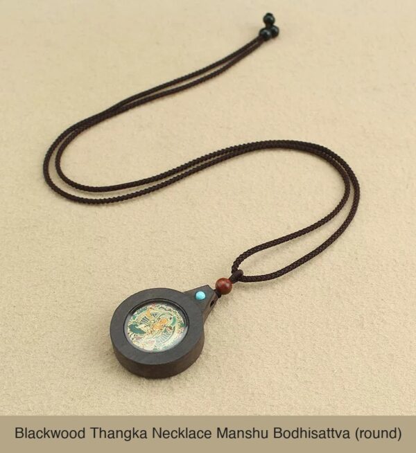 Sacred Geometry & Zodiac Guardian: Handmade Ebony Wood Tibetan Necklace