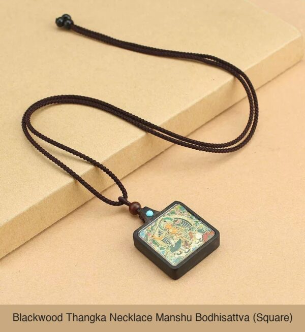Sacred Geometry & Zodiac Guardian: Handmade Ebony Wood Tibetan Necklace