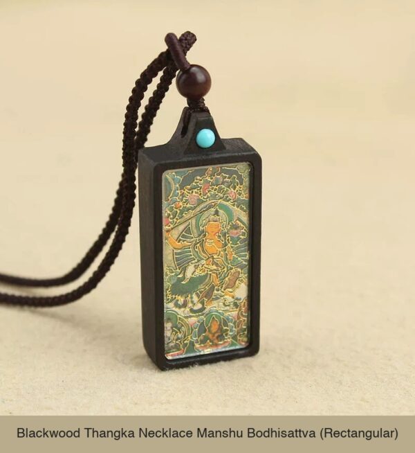 Sacred Geometry & Zodiac Guardian: Handmade Ebony Wood Tibetan Necklace