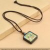 Sacred Geometry & Zodiac Guardian: Handmade Ebony Wood Tibetan Necklace