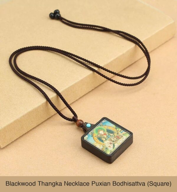 Sacred Geometry & Zodiac Guardian: Handmade Ebony Wood Tibetan Necklace