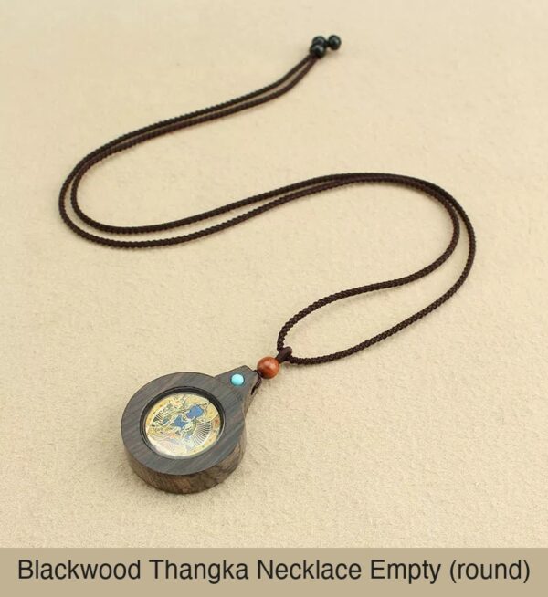 Sacred Geometry & Zodiac Guardian: Handmade Ebony Wood Tibetan Necklace