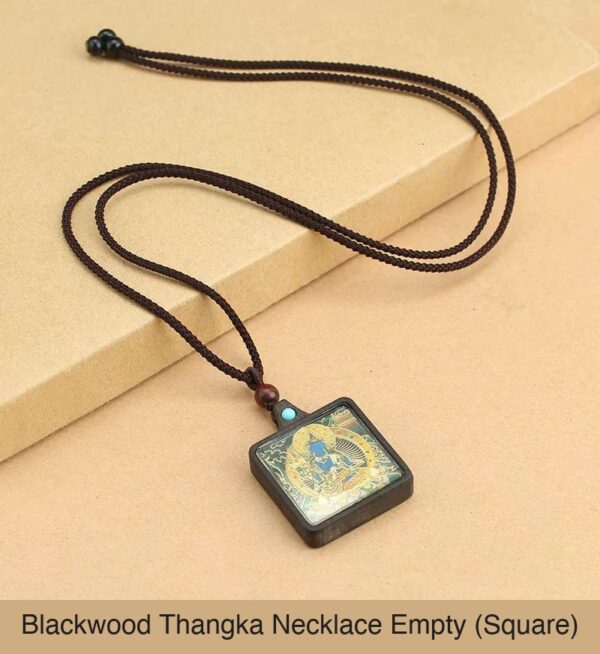 Sacred Geometry & Zodiac Guardian: Handmade Ebony Wood Tibetan Necklace