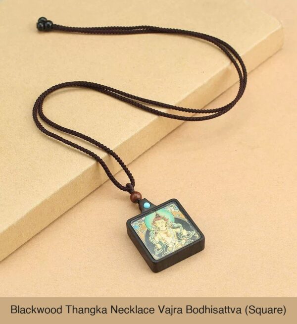 Sacred Geometry & Zodiac Guardian: Handmade Ebony Wood Tibetan Necklace