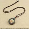 Sacred Geometry & Zodiac Guardian: Handmade Ebony Wood Tibetan Necklace