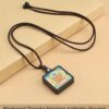 Sacred Geometry & Zodiac Guardian: Handmade Ebony Wood Tibetan Necklace