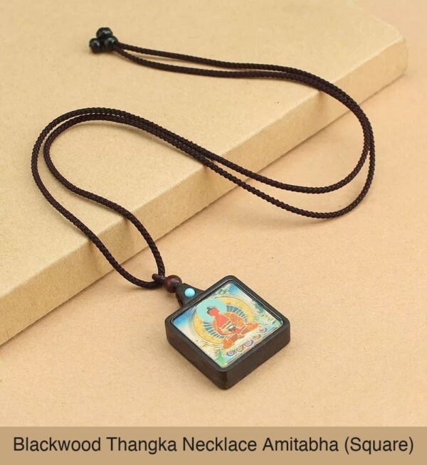 Sacred Geometry & Zodiac Guardian: Handmade Ebony Wood Tibetan Necklace